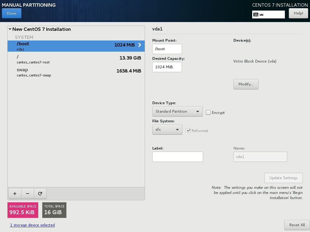 Default Partitions (BIOS Mode)